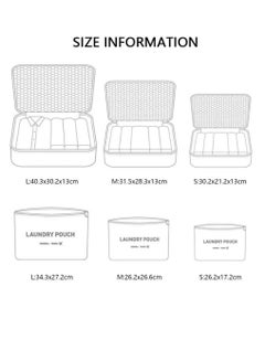 Home Care Travel Organiser Packing Bags,6 PCS Travel Packing Cubes Set for Clothes Travel Luggage Organizers Storage Bags (Grey) Blue  - Image 2