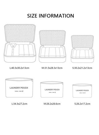 Travel Organiser Packing Bags,6 PCS Travel Packing Cubes Set for Clothes Travel Luggage Organizers Storage Bags Grey - view 2