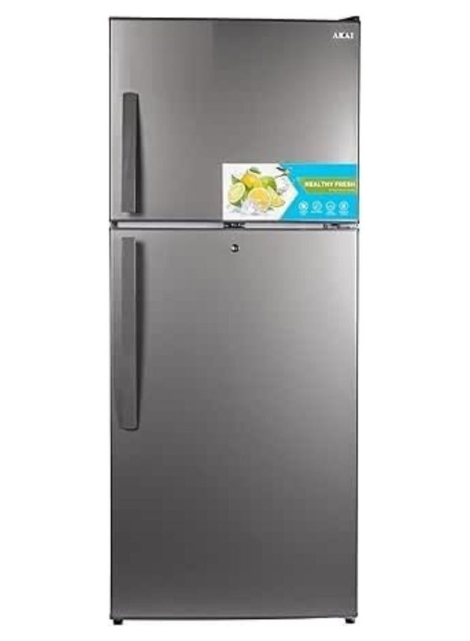 AKAI 420 Liters Double Door Refrigerator With Inverter Compressor RFMA-S420WTA Grey - Image 1