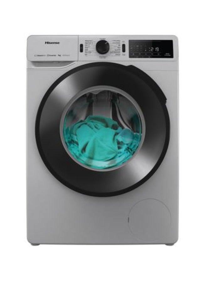 هايسنس Washing Machine Front Load Full Automatic With Inverter Technology 9 kg WF3V9042BSEG Silver 