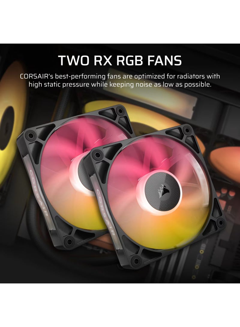 كورسير iCUE Link TITAN 240 RX LCD Liquid CPU Cooler, 240mm Radiator, Dual 120mm Fans, High-Efficiency Pump, Customizable RGB LCD Display, iCUE Software Control, Advanced Cooling Performance for Intel and AMD Processors, CW-9061022-WW Black  - Image 3
