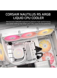 CORSAIR Nautilus 360mm RS ARGB Liquid CPU Cooler, High-Performance Triple 120mm Radiator with Advanced 6th Gen Asetek Pump, Customizable RGB LED Lighting, Enhanced Cooling for Intel and AMD Processors, Includes Premium Sleeved Tubing and Optimized for Extreme Overclocking, CW-9060095-WW White  - Image 2