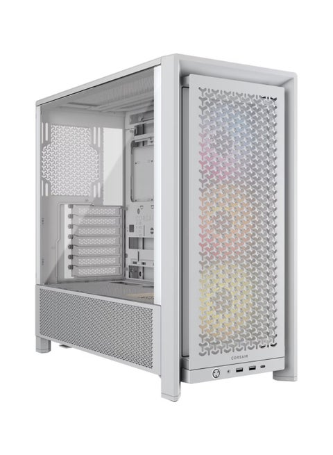 FRAME 4000D RGB Modular Mid-Tower ATX Case, Tempered Glass Side Panel, 3x Included 120mm ARGB Fans, High-Airflow Front Panel, Optimized for Airflow & Cooling, Tool-Free Drive Installation, Full Dust Filter System, Cable Management System, Supports Up to 6 Expansion Slots, Supports 360mm Front Radiator, E-ATX, ATX, Micro-ATX & Mini-ITX Motherboards, Easy-to-Access Front I/O Ports, CC-9011297-WW White