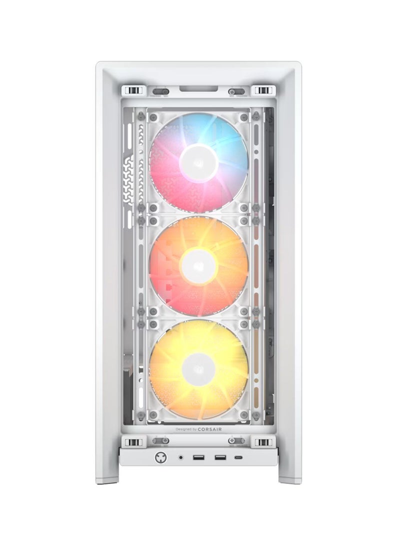 CORSAIR - FRAME 4000D RGB Modular Mid-Tower ATX Case, Tempered Glass Side Panel, 3x Included 120mm ARGB Fans, High-Airflow Front Panel, Optimized for Airflow & Cooling, Tool-Free Drive Installation, Full Dust Filter System, Cable Management System, Supports Up to 6 Expansion Slots, Supports 360mm Front Radiator, E-ATX, ATX, Micro-ATX & Mini-ITX Motherboards, Easy-to-Access Front I/O Ports, CC-9011297-WW White - Image 1