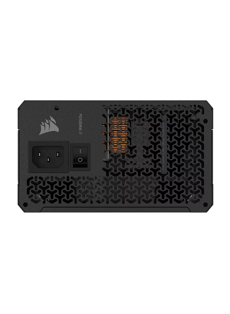 RM850e 850W Fully Modular ATX Power Supply – 80+ Gold Certified, Low Noise Design, 140mm Compact Size,  Premium Fan for Quiet Operation, Japanese Capacitors for Enhanced Durability, High-Efficiency Energy Delivery, Optimized for Gaming and High-Performance PCs, Zero RPM Mode for Silent Operation at Low Loads, Optimized Cable Management for Clean Builds, CP-9020296-UK Black