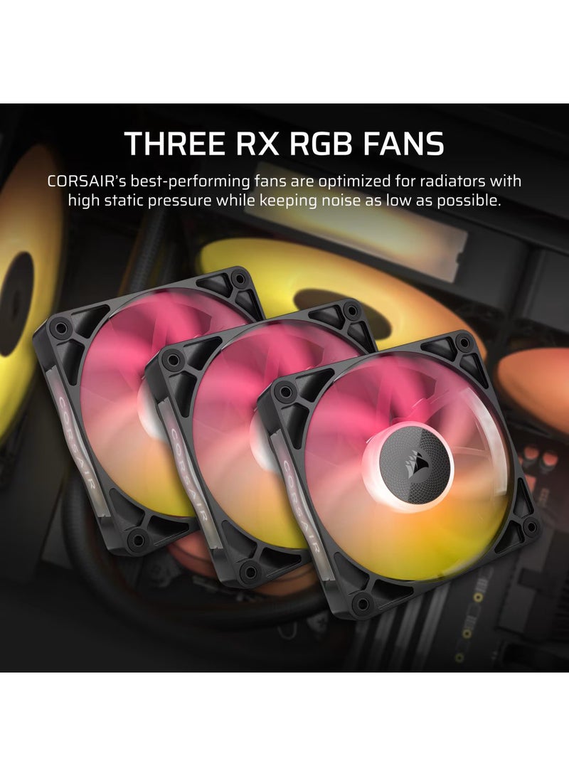CORSAIR - iCUE Link TITAN 360 RX LCD Liquid CPU Cooler, 360mm Radiator, High-Performance RGB Lighting, 3x 120mm Fans, iCUE Smart Control, Compatible with Intel & AMD Sockets, Advanced Cooling Technology for Overclocking - CW-9061023-WW | Black - Image 1