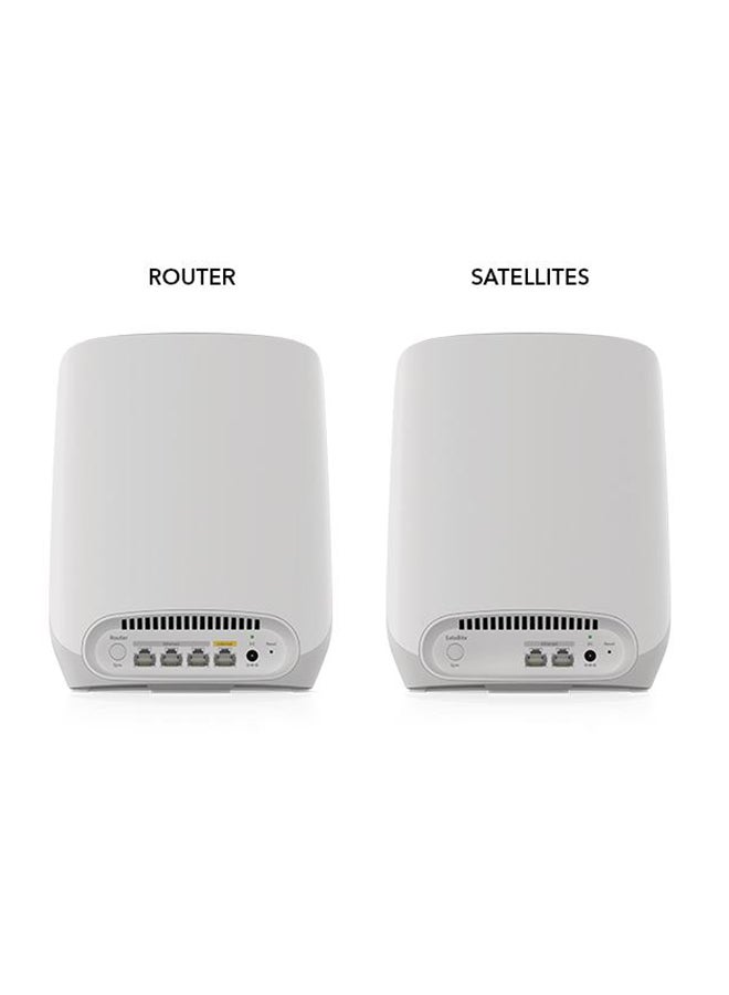 NETGEAR - Orbi Whole Home Tri-Band Mesh WiFi 6 System (RBK762S) – Router with 1 Satellite Extender | Coverage up to 5,000 sq. ft, 75 Devices | AX5400 Up to 5.4Gbps White - Image 1