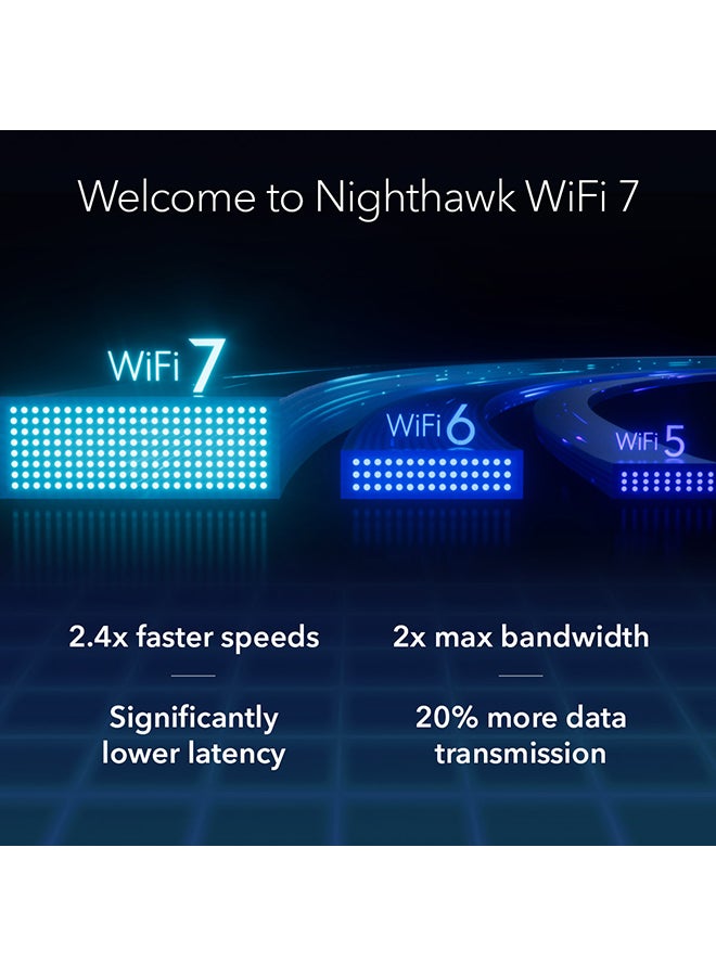 نت جير - Nighthawk WiFi 7 Router RS600, 18Gbps - 10GB ports VAN / LAN Black - Image 1