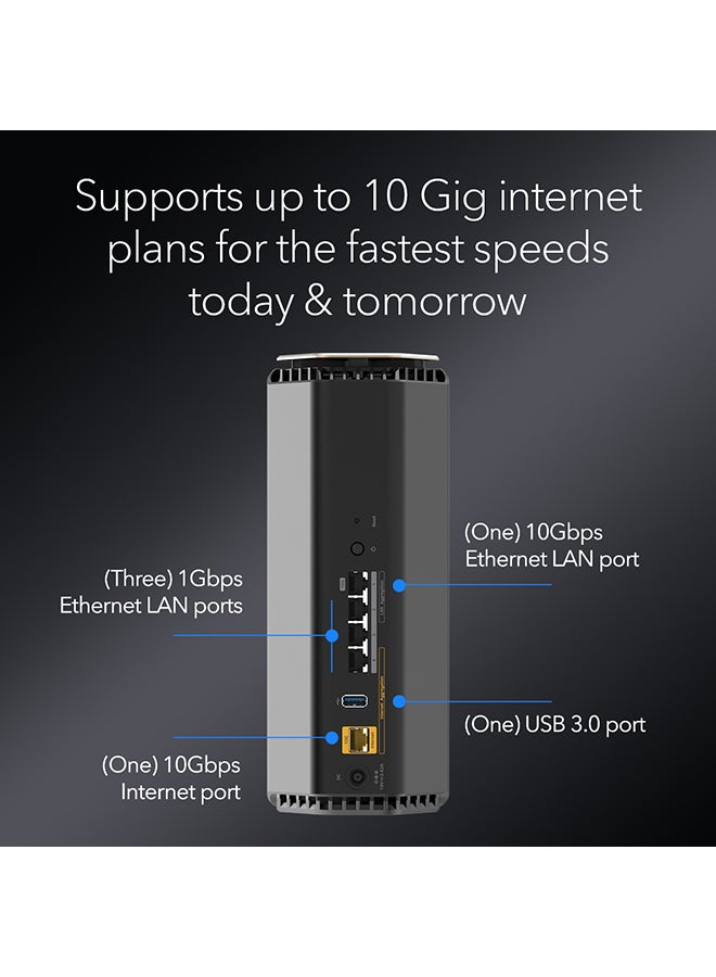 نت جير - Nighthawk WiFi 7 Router RS600, 18Gbps - 10GB ports VAN / LAN Black - Image 1