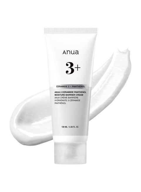 3 Ceramide Panthenol Moisture Barrier Cream, Hydrating Face Moisturizer for Normal Skin, Panthenol, Ceramide, Centella for Skin Barrier Non Comedogenic, Korean Skincare 3.38ml
