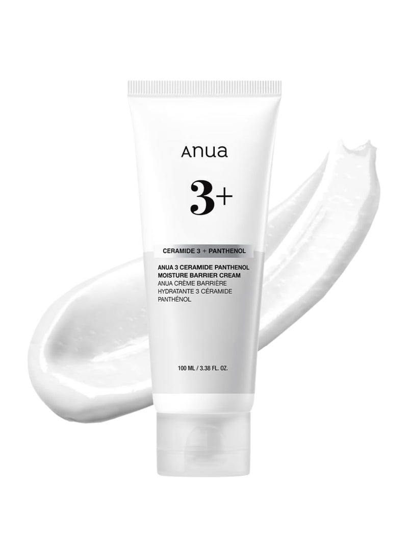3 Ceramide Panthenol Moisture Barrier Cream, Hydrating Face Moisturizer for Normal Skin, Panthenol, Ceramide, Centella for Skin Barrier Non Comedogenic, Korean Skincare 3.38ml