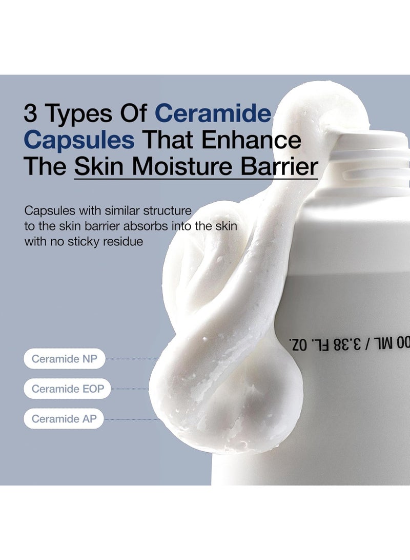 3 Ceramide Panthenol Moisture Barrier Cream, Hydrating Face Moisturizer for Normal Skin, Panthenol, Ceramide, Centella for Skin Barrier Non Comedogenic, Korean Skincare 3.38ml