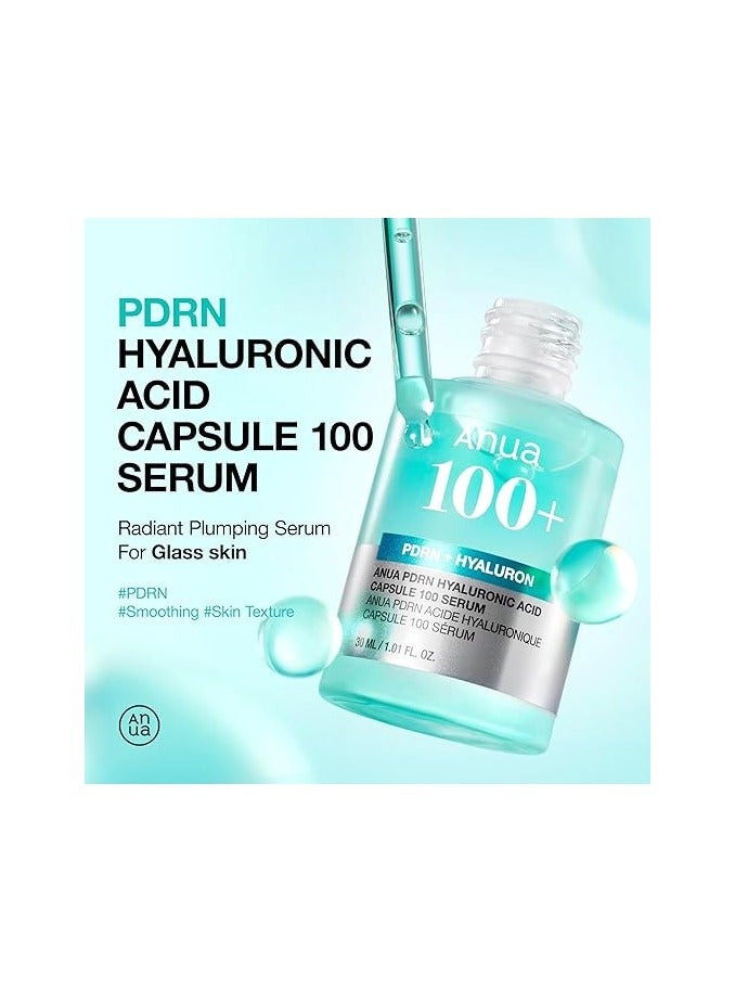 Anua - PDRN Hyaluronic Acid Capsule 100 Serum, Radiant Face Serum, Hyaluronic Acid, Hydration, Moisture Plumping effect, Natural color, Fragrance free, Korean Skincare, 30ml / 1.01 fl. oz - Image 1