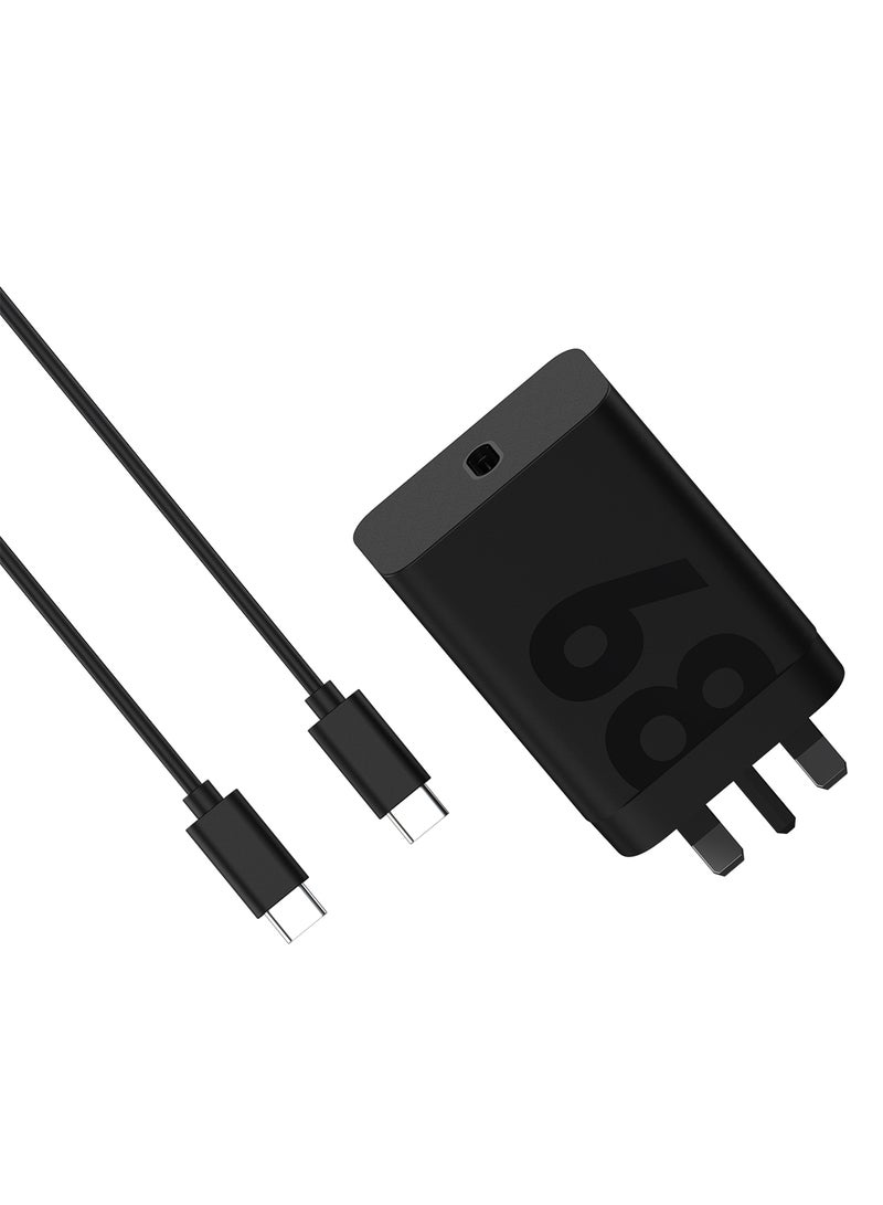 Motorola Wall Charger 68W Fast Charging Adapter Matte Black Black  - Image 1