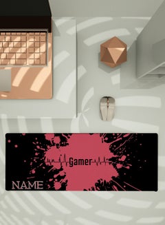 LOWHA Customizable Desk Pad Rubber Desk Mat with Personalized Name and Gamer Design on Premium Polyester Black/Pink  - Image 5
