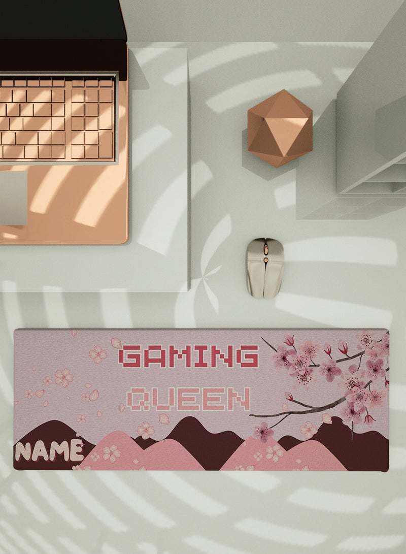LOWHA Customizable Desk Pad Rubber Desk Mat with Personalized Name and Gaming Queen Design on Premium Polyester Pink/Brown  - Image 5