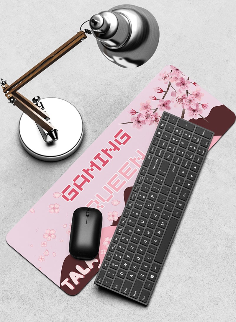 LOWHA Customizable Desk Pad Rubber Desk Mat with Personalized Name and Gaming Queen Design on Premium Polyester Pink/Brown  - Image 4