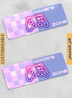 LOWHA Customizable Desk Pad Rubber Desk Mat with Personalized Name and Gaming Joystick Pattern on Premium Polyester Multicolour  - Image 1