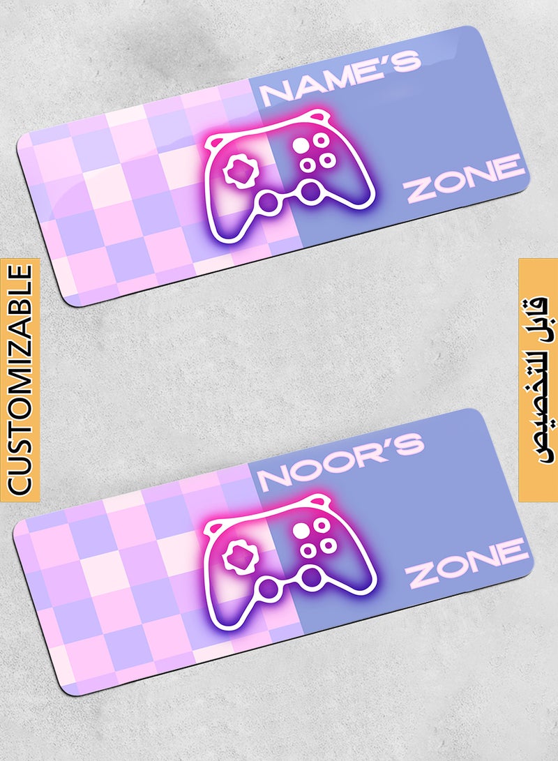 LOWHA Customizable Desk Pad Rubber Desk Mat with Personalized Name and Gaming Joystick Pattern on Premium Polyester Multicolour  - Image 1