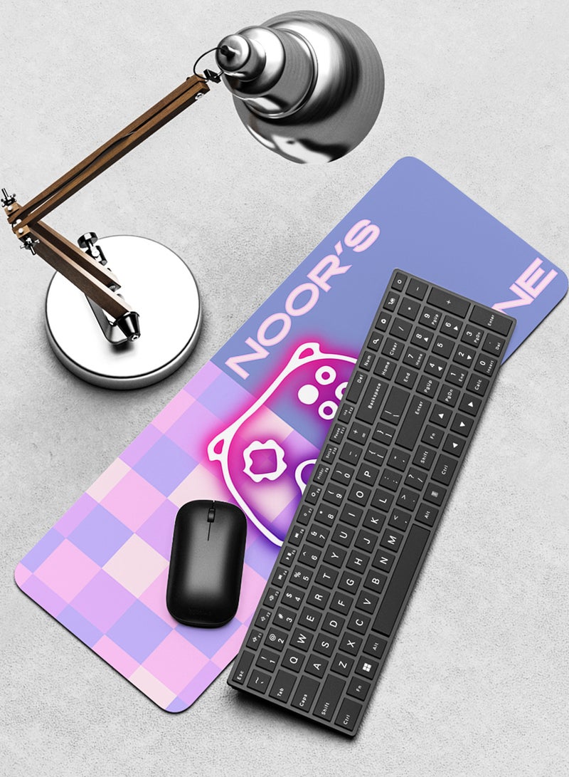 LOWHA Customizable Desk Pad Rubber Desk Mat with Personalized Name and Gaming Joystick Pattern on Premium Polyester Multicolour  - Image 4