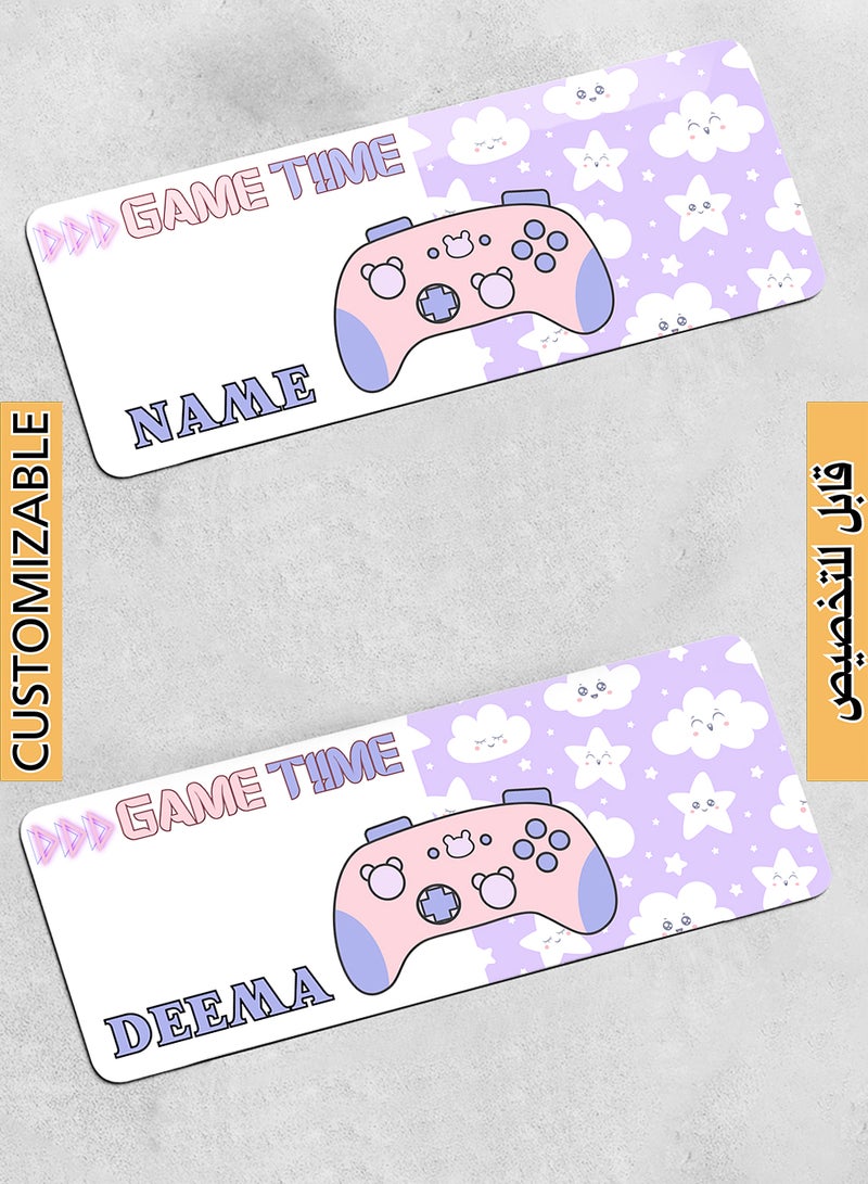 LOWHA Customizable Desk Pad Rubber Desk Mat with Personalized Name and Game Time Design on Premium Polyester Multicolour - Image 1