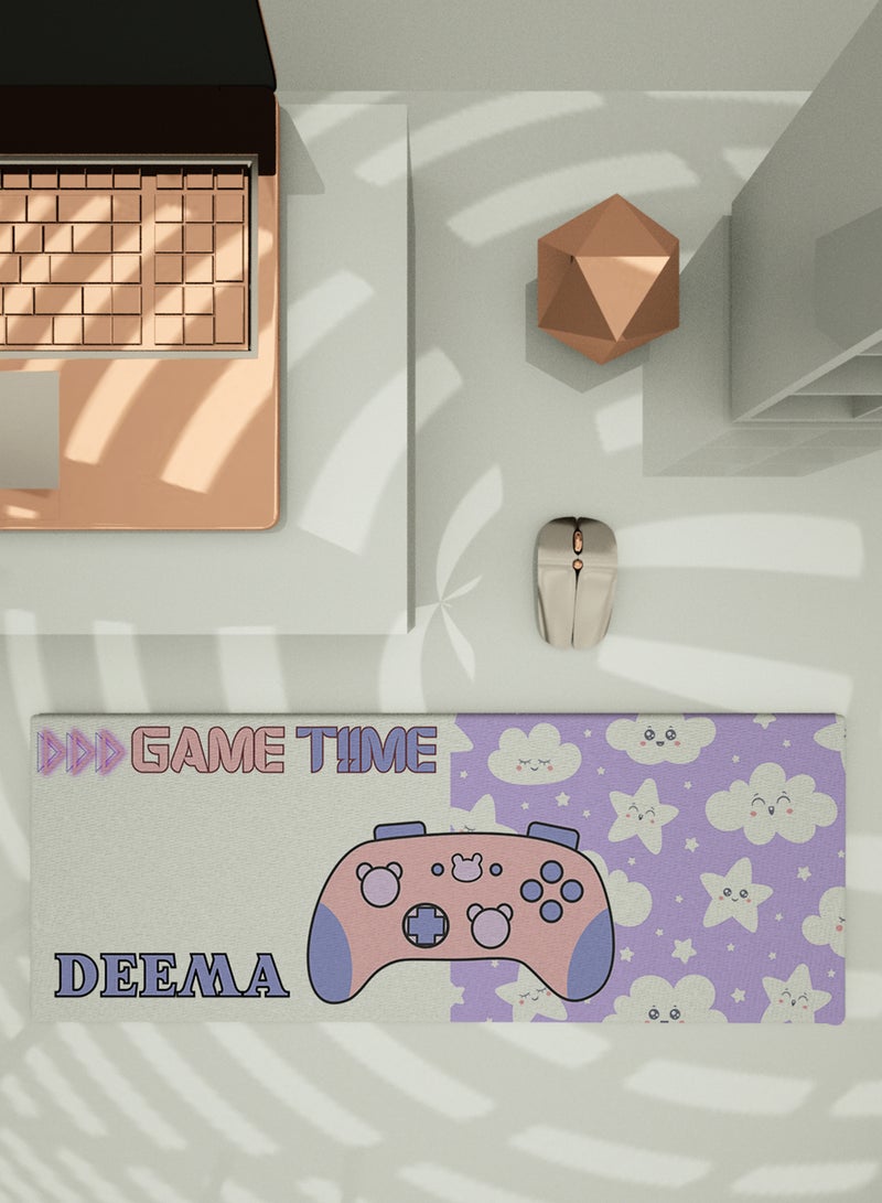 LOWHA Customizable Desk Pad Rubber Desk Mat with Personalized Name and Game Time Design on Premium Polyester Multicolour - Image 3