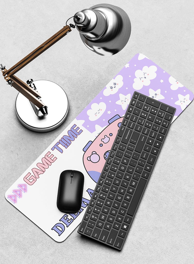 LOWHA Customizable Desk Pad Rubber Desk Mat with Personalized Name and Game Time Design on Premium Polyester Multicolour - Image 4