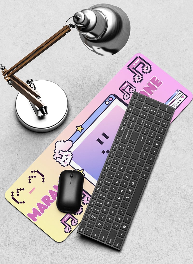 LOWHA Customizable Desk Pad Rubber Desk Mat with Personalized Name and Smiley Emoji Design on Premium Polyester Multicolour  - Image 4