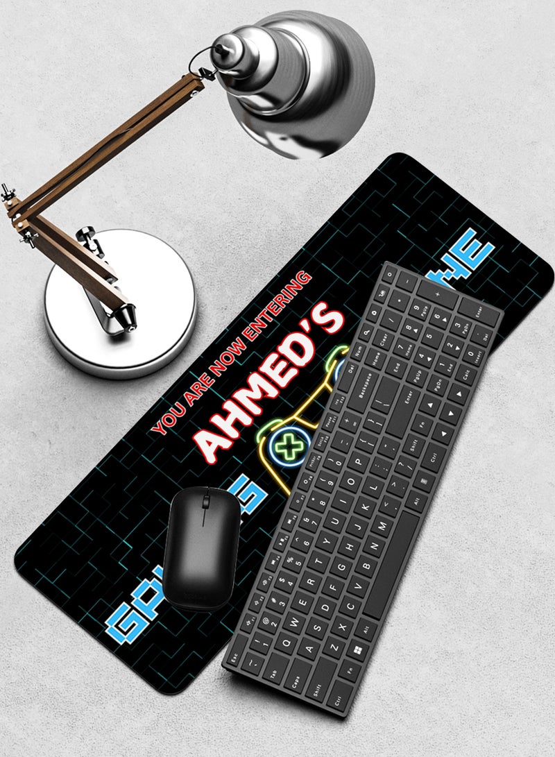 LOWHA Customizable Desk Pad Rubber Desk Mat with Personalized Name and Gaming Zone Design on Premium Polyester Multicolour  - Image 4