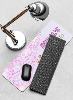 LOWHA Customizable Desk Pad Rubber Desk Mat with Personalized Name and Cat Faces Design on Premium Polyester Multicolour  - Image 4
