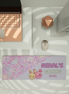 LOWHA Customizable Desk Pad Rubber Desk Mat with Personalized Name and Cat Faces Design on Premium Polyester Multicolour  - Image 3