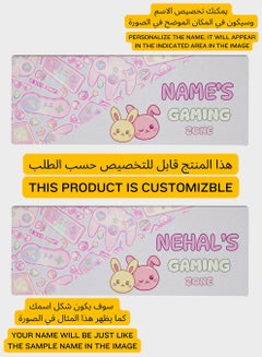 LOWHA Customizable Desk Pad Rubber Desk Mat with Personalized Name and Cat Faces Design on Premium Polyester Multicolour  - Image 2