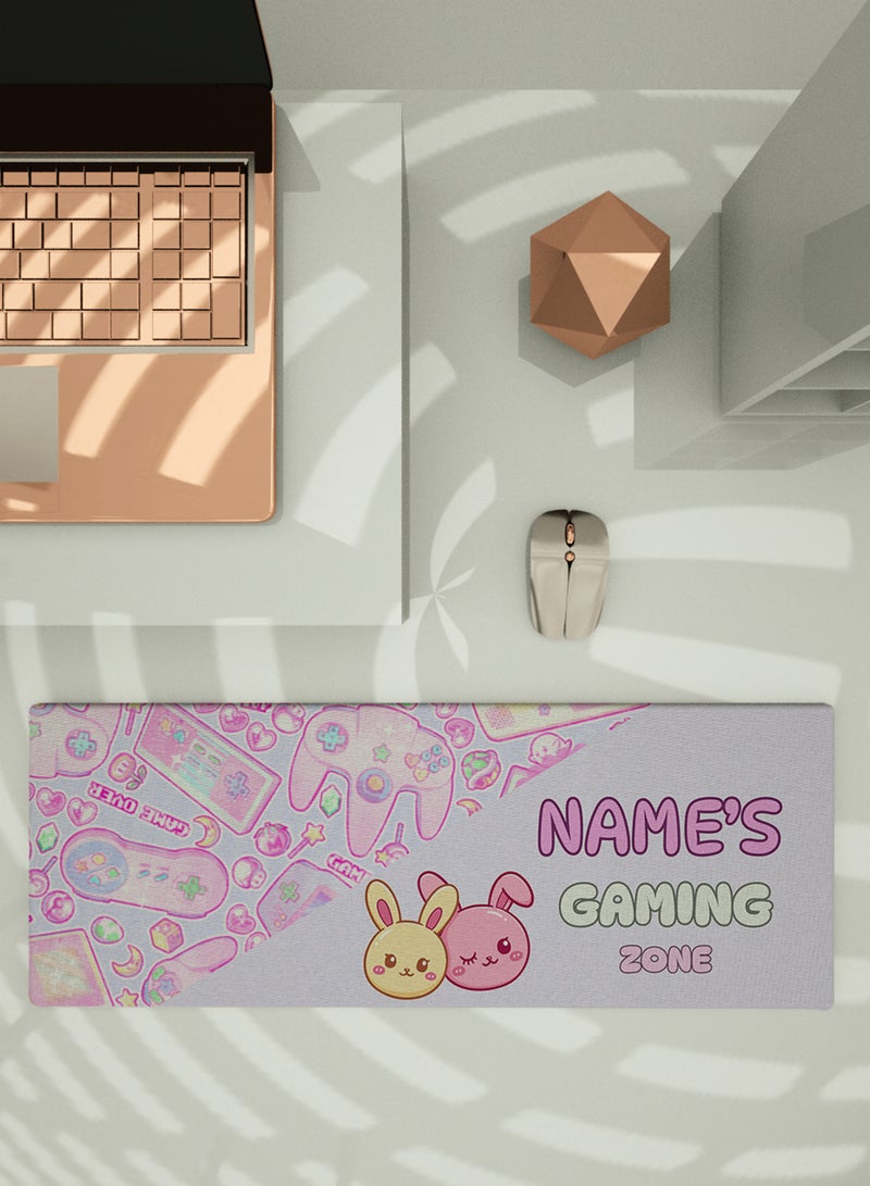 LOWHA - Customizable Desk Pad Rubber Desk Mat with Personalized Name and Cat Faces Design on Premium Polyester Multicolour - Image 1