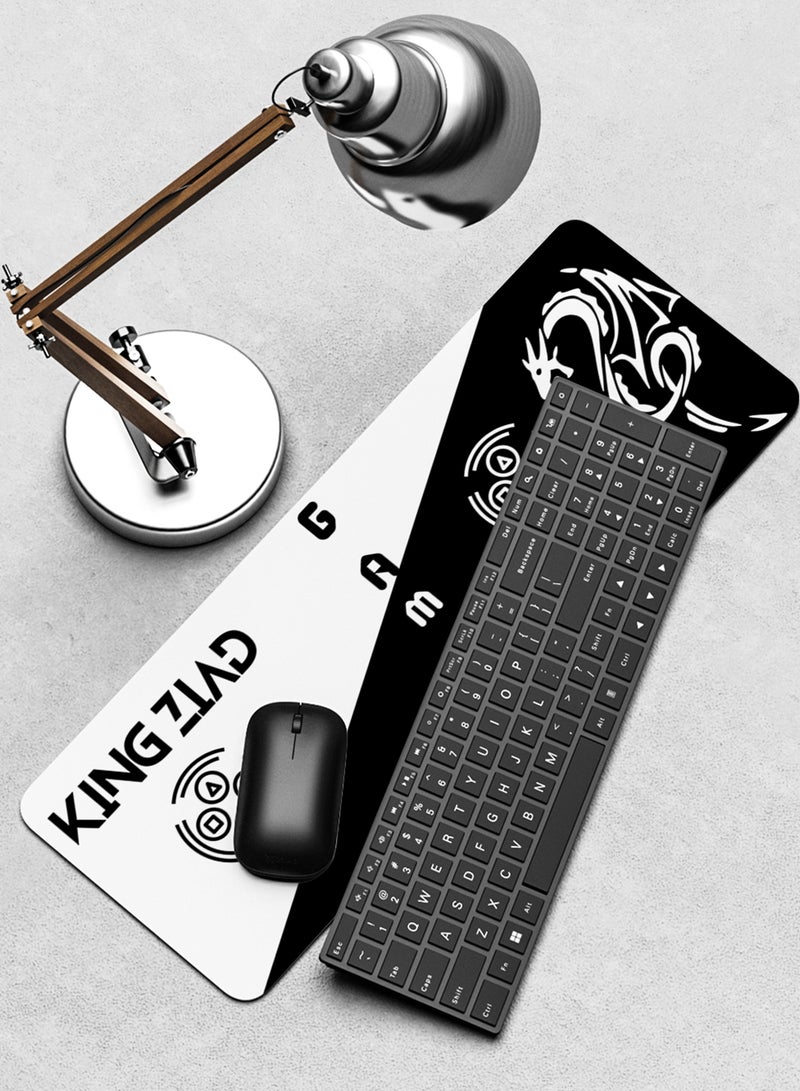LOWHA Customizable Desk Pad Rubber Desk Mat with Personalized Name and Gamer Design on Premium Polyester Black/White  - Image 4