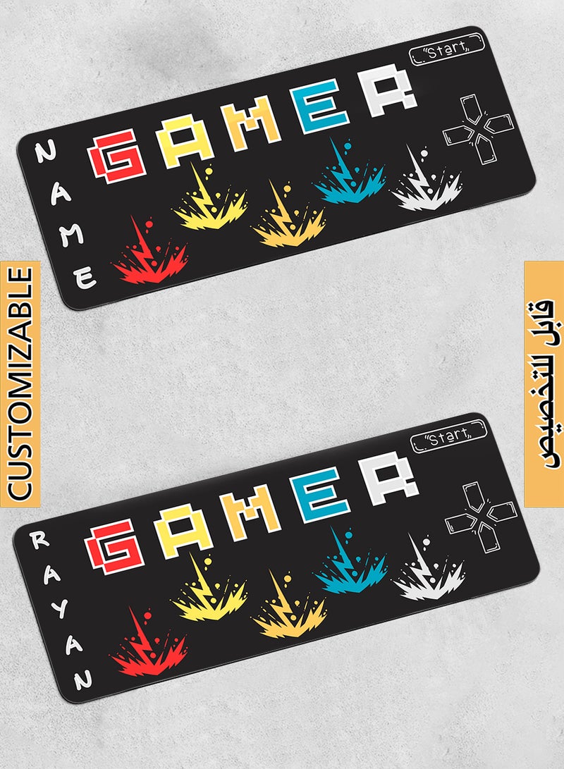 LOWHA Customizable Desk Pad Rubber Desk Mat with Personalized Name and Gamer Design on Premium Polyester Multicolour  - Image 1