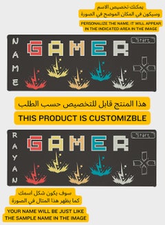 LOWHA Customizable Desk Pad Rubber Desk Mat with Personalized Name and Gamer Design on Premium Polyester Multicolour  - Image 2