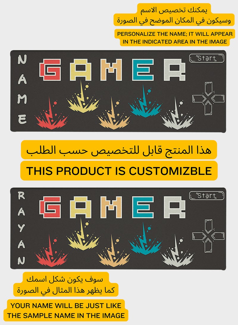 LOWHA Customizable Desk Pad Rubber Desk Mat with Personalized Name and Gamer Design on Premium Polyester Multicolour  - Image 2