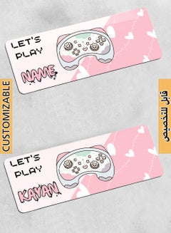 LOWHA Customizable Desk Pad Rubber Desk Mat with Personalized Name and Gaming Joystick Pattern on Premium Polyester Multicolour  - Image 1