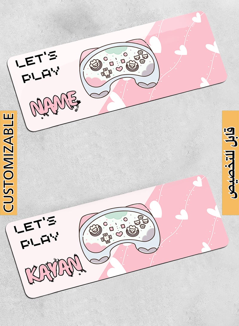 LOWHA Customizable Desk Pad Rubber Desk Mat with Personalized Name and Gaming Joystick Pattern on Premium Polyester Multicolour  - Image 1