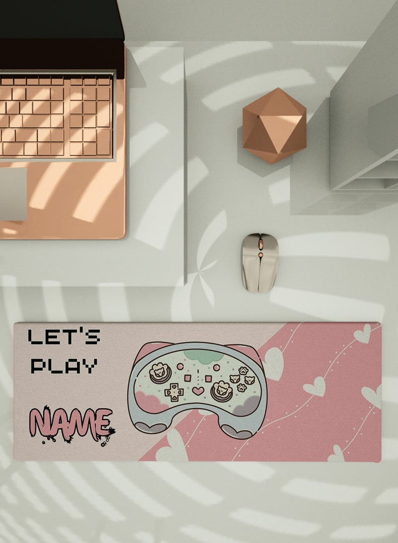 LOWHA Customizable Desk Pad Rubber Desk Mat with Personalized Name and Gaming Joystick Pattern on Premium Polyester Multicolour  - Image 5