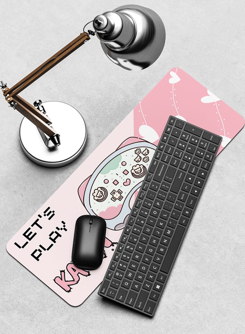 LOWHA Customizable Desk Pad Rubber Desk Mat with Personalized Name and Gaming Joystick Pattern on Premium Polyester Multicolour  - Image 4