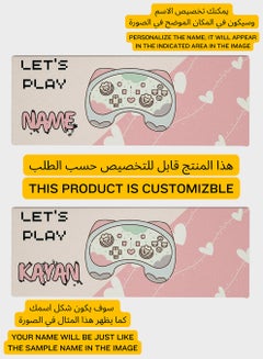 LOWHA Customizable Desk Pad Rubber Desk Mat with Personalized Name and Gaming Joystick Pattern on Premium Polyester Multicolour  - Image 2