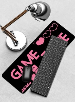 LOWHA Customizable Desk Pad Rubber Desk Mat with Personalized Name and Gaming Zone Design on Premium Polyester Black/Pink  - Image 4