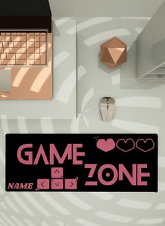 LOWHA Customizable Desk Pad Rubber Desk Mat with Personalized Name and Gaming Zone Design on Premium Polyester Black/Pink  - Image 5