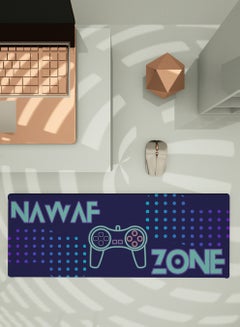 LOWHA Customizable Desk Pad Rubber Desk Mat with Personalized Name and Gaming Joystick Pattern on Premium Polyester Blue/Purple  - Image 3