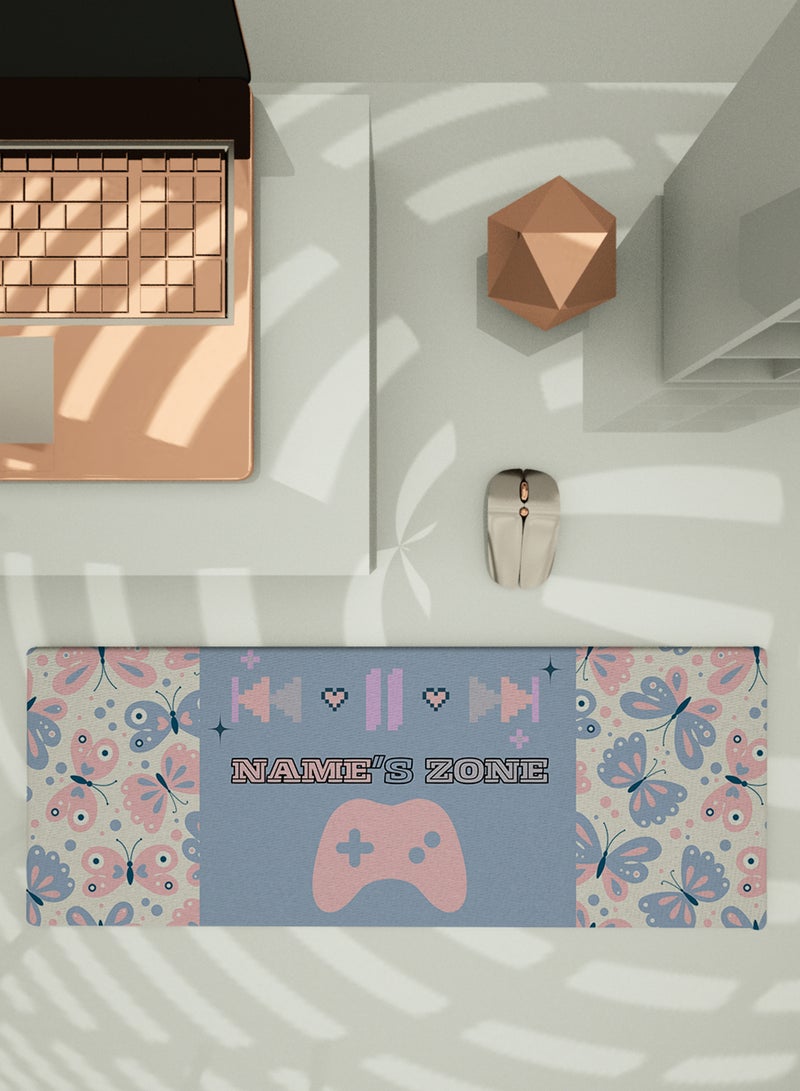 LOWHA Customizable Desk Pad Rubber Desk Mat with Personalized Name and Butterflies Pattern on Premium Polyester Multicolour  - Image 5
