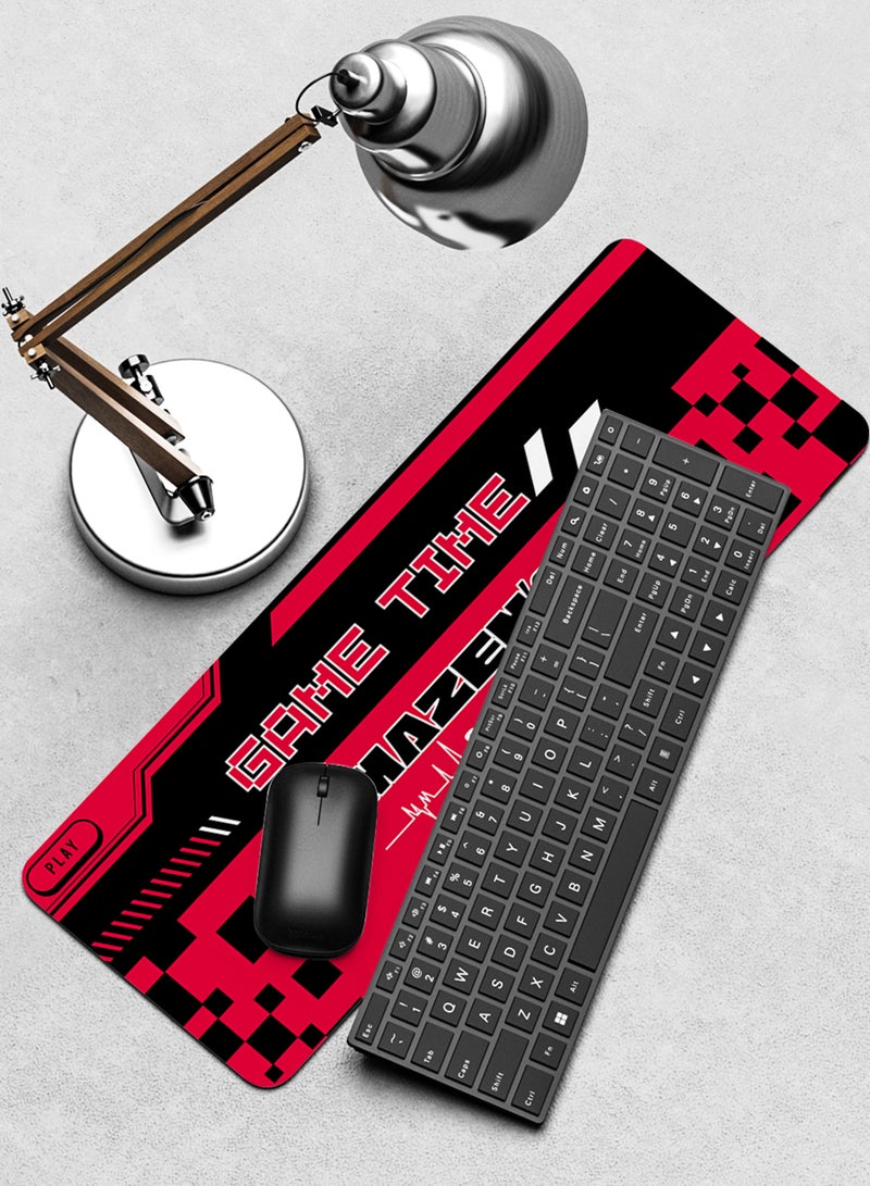 LOWHA Customizable Desk Pad Rubber Desk Mat with Personalized Name and Game Time Design on Premium Polyester Red/Black/White  - Image 4