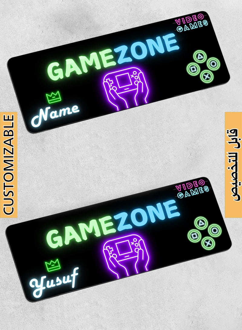 LOWHA Customizable Desk Pad Rubber Desk Mat with Personalized Name and Game Zone Design on Premium Polyester Multicolour  - Image 1