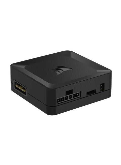 iCUE Link System Hub, 6x RGB and Fan Channels, USB 2.0 Connectivity, iCUE Software Compatibility, Supports iCUE Lighting, Fan Speed Control, Modular Design for PC Customization, CL-9011116-WW Black