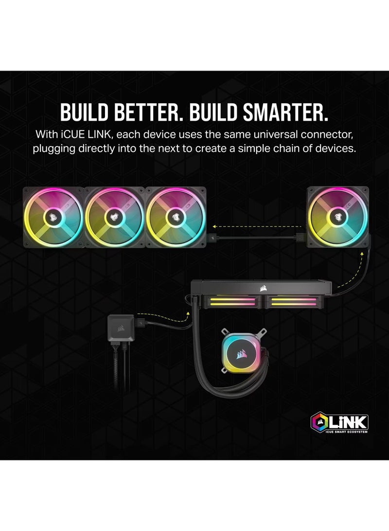iCUE Link System Hub, 6x RGB and Fan Channels, USB 2.0 Connectivity, iCUE Software Compatibility, Supports iCUE Lighting, Fan Speed Control, Modular Design for PC Customization, CL-9011116-WW Black